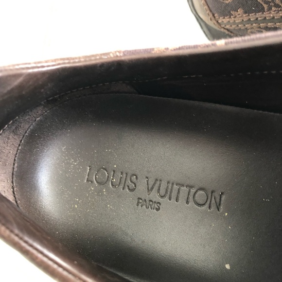 Louis Vuitton Brown Leather and Canvas Logo Velcro Sneakers Sz. 9.5 - Picture 3 of 9